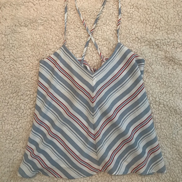 STRIPED OPEN BACK TOP - Picture 1 of 4